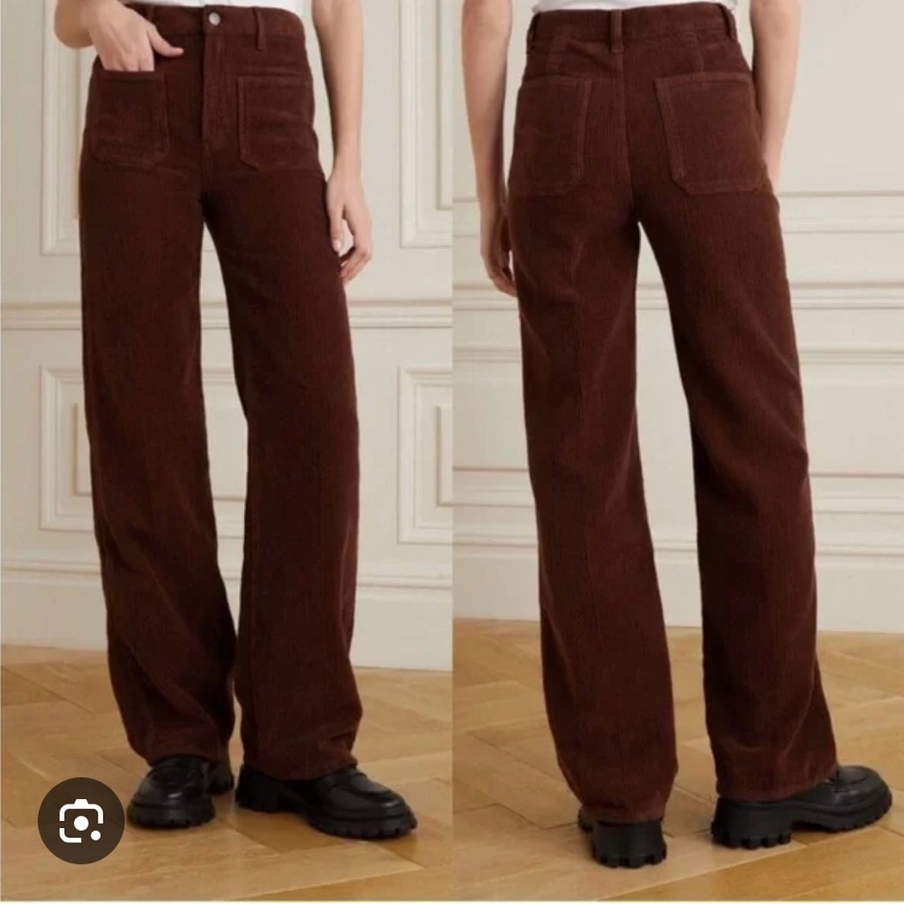 Reformation Alyssa Brown Corduroy high waist Wide-Leg Pants 25 0 XS
